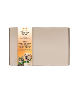 Neater Pet Brands Neater Mat - Waterproof Silicone Pet Bowls Mat - Protect Floors from Food & Water (16 x 10, Cappuccino)