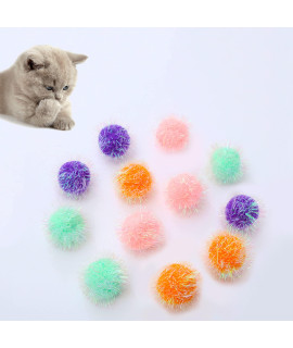 Osvela 8 Pcs 2 Inch Pom Pom Sparkle Ball Catas Favorite Toys Assorted Color Tinsel Glitter Fuzzy Balls