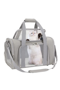 Pet Carrier For Cat Travel Carrier, Zbrivier Soft Dog Carrier Airline Approved Pet Carrier, Soft Cat Carrier With Lockable Zippers And Fleece Pad, Durable Dog Carriers For Small Dogs- Medium, Grey