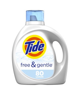 Tide Free Gentle Laundry Detergent Liquid Soap, 80 Loads, 115 Fl Oz