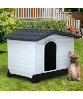 Dog House For Large Dog House Outdoor Dog Houses Waterproof Dog House Plastic Dog Houses All Weather Pet House With Base Support House With Air Vents Elevated Floor Water Resistant
