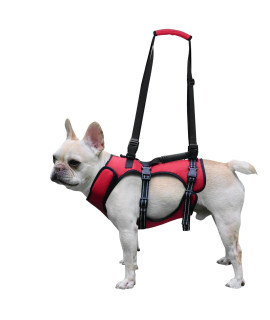 Dog Lift Harness, Full Body Support & Recovery Sling, Pet Rehabilitation Lifts Vest Adjustable Breathable Straps For Old, Disabled, Joint Injuries, Arthritis, Paralysis Dogs Walk (Red, S)