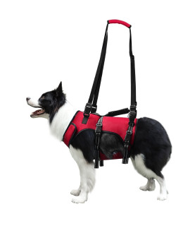 Dog Lift Harness, Full Body Support Recovery Sling, Pet Rehabilitation Lifts Vest Adjustable Breathable Straps For Old, Disabled, Joint Injuries, Arthritis, Paralysis Dogs Walk (Red, L)