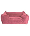 Petwise Int - Premium Comfort Fabric Dog Bed (Medium - 30" x 24", Pink)