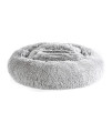 Max & Marlow Long Lush Faux-Fur, Anti-Anxiety Cuddler, Donut Dog & Cat Bed, Non Slip Bottom, Large, Gray