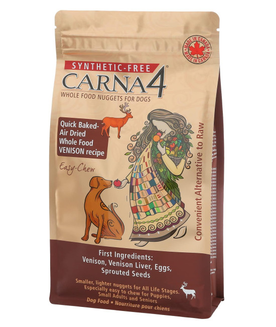 Carna4 - Whole Food Nuggets for Dogs - Venison Recipe - 10 lbs (10 lb), 10 Pound (Pack of 1)