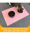 Ptlom Pet Placemat for Dog and Cat, Mat for Prevent Food and Water Overflow, Suitable for Small, Medium and Big Pet,24.5 16.5, Pink