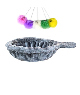 Shengocase 146 Grey Nest Basket Lounger Hammock Bed For Cat Tree Cat Tower Replacement, 5-Pack Hanging Toys, Cat Tree Accessories Hammock Attachment (Large Grey)