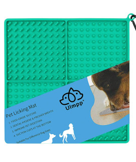 Dog Licking Mat With Suction Cups Bpa-Free Food Grade Silicone Mat For Fun, Anxiety, Boredom Relief Strong Suction Cups For Easy Grooming And Slow Feeding (Green)