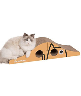 Pet Prime Cat Scratcher Cardboard Board Cat Recycle Corrugated Scratching Pad Cat Scratching Lounge Sofa Bed Wave Shape Cat Scratch Pad with Catnip (Bridge Type)
