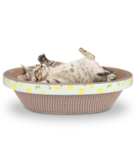Oval Cardboard Cat Scratcher Bed Scratch Pad Corrugated Scratching Board House, Furniture Protection Training Toy (1496)
