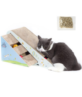 2 In 1 Cat Scratcher Cardboard With Ball Removable Cat Scratch Pad With Catnip Triangle Cat Scratching Board For Indoor Cats By Wdtkptxl