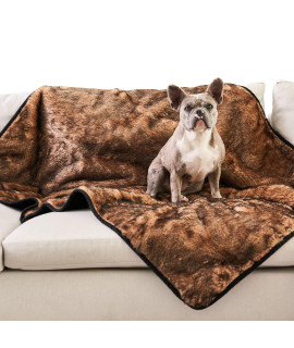 PAW BRANDS Waterproof Blanket for Dogs - Luxury Cool Comfort Throw Blanket - 60in x 50in Machine Washable Pet Blankets for Large Dogs and Pets, Faux Fur and Ultra-Soft Dog PupProtector