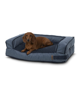 Bark and Slumber Bella Blue Small Plush Sofa Style Dog Bed