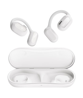 Oladance Open Ear Headphones Bluetooth 52 Wireless Earbuds For Android Iphone, Open Ear Earbuds With Dual 165Mm Dynamic Drivers, Up To 16 Hours Playtime Waterproof Sport Earbuds -Cloud White
