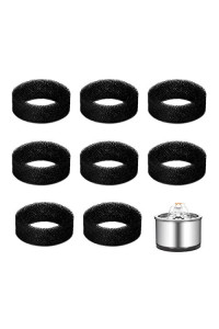 8 Pack Replacement For 25 L84 Oz Stainless Steel Cat Fountain Water Fountain Sponge, Pet Fountain Foam Filters Round Sponge Black Filter Foam, Pre-Filter Sponges For Pet Fountain Water Dispenser
