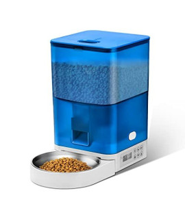 ZEKIRY 4L Automatic Cat Feeders, Timed 1-4 Meals Cat Food Dispenser with Voice Recorder, Visible Automatic Dog Feeder with Desiccant Bag, Programmable 1-12 Portions Pet Feeder Dual Power Supply