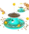 TACKDG CCBALL Cat Tracks Toy Roller 2-Level Windmill Turntable Cats Toys Kitty Teaser Stick Ball Kitten Balls Food Dispenser Interactive Pet Supplies for Indoor Birthday Gift A