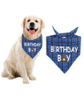 Mc Fragrant Dog Birthday Bandana Dog Birthday Boy Girl Dog Birthday Supplies For Small Medium Large Pet (White(Birthday Boy), Large (Pack Of 1))