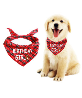 Mc Fragrant Dog Birthday Bandana Dog Birthday Boy Girl Dog Birthday Supplies For Small Medium Large Pet (Red(Birthday Girl), Samll (Pack Of 1))