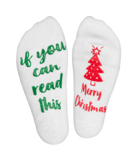 Haute Soiree If You Can Read This Merry Xmas - Funny Christmas Socks For Women Novelty Gift Stocking Stuffer