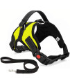 No Pull Dog Harness, Breathable Adjustable Comfort, Free Leash Included, For Small Medium Large Dog, Best For Training Walking Yellow S
