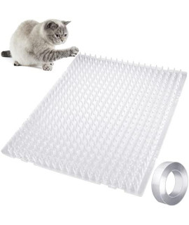 RUIYELE 8 Pack Cat Repellent Mats with Transparent Tape, 16 x 13 InchPlastic Pet Deterrent Mats with Spikes for Indoor&Outdoor, Cat Scat Mats Invisible Fence for Pet
