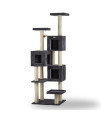 Armarkat Real Wood Griant Cat Tower with Condos for Multiple Cats A8104, Dark Gray