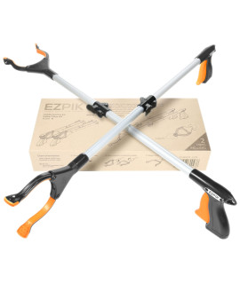 Ezpik 2 X 32 Litter Picker Grabber Magnets - Grabbing Stick To Pick Up Trash - Grabbers And Pickers Heavy Duty - Reachers For Seniors With Rotating Grippers For Reaching Underneath (2 Pack)