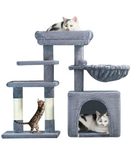 Pawstory Cat Tree Cat Tower, Multi-Level Cat Tree For Indoor Cats With Scratching Post, Cat Condo With Hammock Perch Toys, Cat Furniture For Kittens Adult Cats