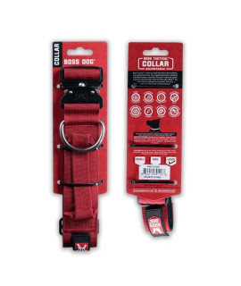Boss Dog Tactical Red Collar 2" Wide X-Large (20"-28" Adjustable)