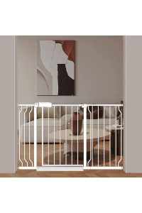 Flower Frail Extra Wide Baby Gates 48-53 Inch Child Dog Pet Safety Gates For Doorway Stairs Banister Living Room Indoor Child Gate White