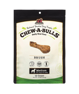Redbarn Chew-A-Bulls (Size: Medium | Shape: Brush | 12-Count (Case of 10))