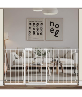 Extra Wide Baby Gate With Door - Walk Through Large Long Child Gates For Stair Doorway - Indoor Outdoor Safty Gate For Toddler Pet Dog Doggie 669-716 Inch Wide