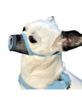 Pet Supply Quick Fit Dog Muzzle With Adjustable Straps, Black Nylon, Xxs Xs S M L Xl Xxl (Blue, Xxs)