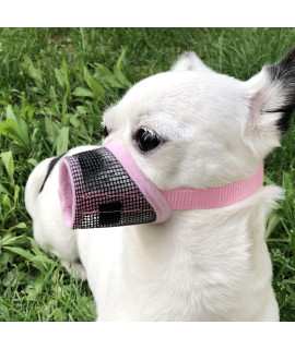 Pet Supply Quick Fit Dog Muzzle With Adjustable Straps, Black Nylon, Xxs Xs S M L Xl Xxl (Mesh Pink, Xxs)