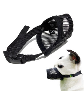 Pet Supply Quick Fit Dog Muzzle With Adjustable Straps, Black Nylon, Xxs Xs S M L Xl Xxl (Black Mesh, Xs)