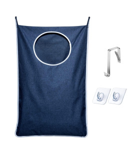 Keepjoy Xl Hanging Laundry Hamper Bag, Hanging Hamper With 2 Strong Hooks For Dirty Clothes Door Hanging Laundry Bag Large Size 36X22 Inch (Blue-1Pack)