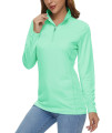 Magcomsen Long Sleeve Shirts Women Athletic Shirts Women Summer Tops For Women Workout Shirts Running Shirts For Women Rash Guard Sun Shirt Mint Green