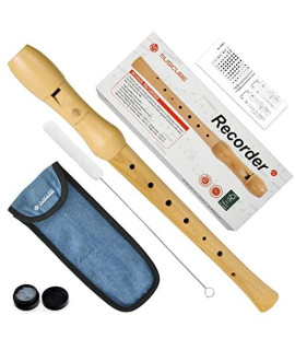 Musicube Soprano Recorder German Fingering Single Hole Wooden Recorder Flauta With Cleaning Rod Musical Instrument For Beginner Kids Adults
