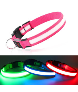 Light Up Dog Collars Dqghqme Led Dog Collar Usb Rechargeable Safety Lighted Dog Collar For Small Medium Large Dogs,Flashing Lights For Dog Walking At Night Glow In The Dark Camping Dog Collars