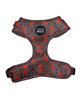 LuvYa Pets African Boho Print Size Extra Extra-Small, XXS Teeny Dog or Puppy Soft Harness with Safe, No Pulling, Extra X-Small Chest Size 11 to 15 Inches