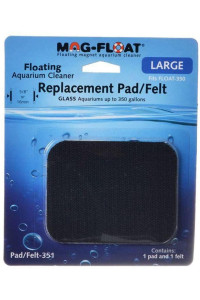 Gulfstream Tropical Mag-Float 790950004028 Replacement Pad & Felt Floating Magnet Cleaner Aquarium Glass Black - Large