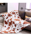 Cow Print Blanket Twin Size - 300Gsm Lightweight Plush Blankets And Throws Blanket Fuzzy Cozy Soft Fleece Cow Print Blankets For Couch, Sofa, Bed, Travel, Camping 60X80 In