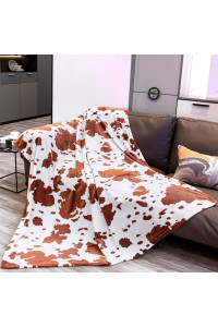 Cow Print Blanket Twin Size - 300Gsm Lightweight Plush Blankets And Throws Blanket Fuzzy Cozy Soft Fleece Cow Print Blankets For Couch, Sofa, Bed, Travel, Camping 60X80 In
