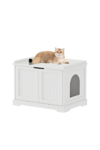 Home Bi Cat Litter Box Enclosure, Cat Litter Box Furniture Hidden, Cat Washroom Storage Bench, Pet Crate Furniture, Modern Wooden Cat Litter Cabinet, Cat Home, Kitty Hideaway, White