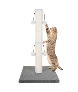 Dimaka 29 Tall Cat Scratching Post For Big Cats, Natural Sisal Rope Post And Stable Heavy Carpet Base, Adult Cat Scratcher And Tree (Bluish Grey V2)