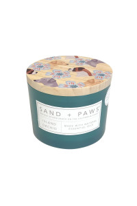 Sand + Paws Island Orchid Scented Candles Additional Scents & Sizes Made With Essential Oils Neutralizes Pet Odor 12 Oz Wood Lid With Painted Dogs