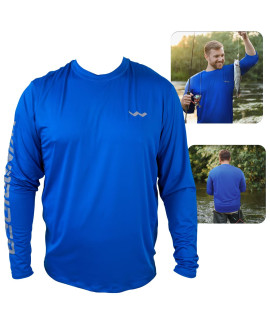 Upf50+ Long Sleeve Fishing Shirts For Men - Vented Sides, Light Weight, Wicking