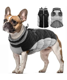 Ouobob Dog Winter Jacket Cozy Reflective Waterproof Dog Coat Windproof Warm Pet Garment Comfortable Cold Weather Fleece Apparel Outfits With Zipper Closure For Small Medium Large Dogs Puppy Walking